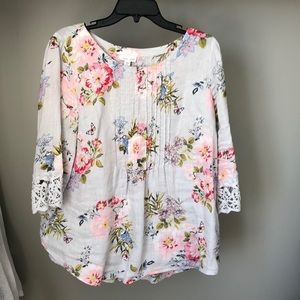 J.jill 100% linen top